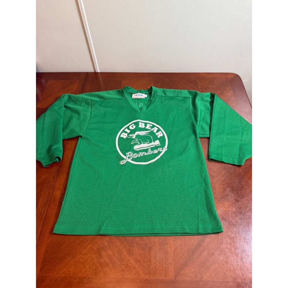 Vintage Alpha Sportswear Mesh Jersey Big Bear Bombers #71‎ Burlingame Green M